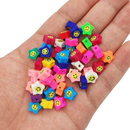 50pcs Mixed Motif Polymer Clay Beads