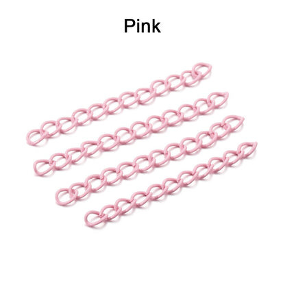 Chaîne d'extension de collier colorée de 5 cm, lot de 30 à 100 pièces