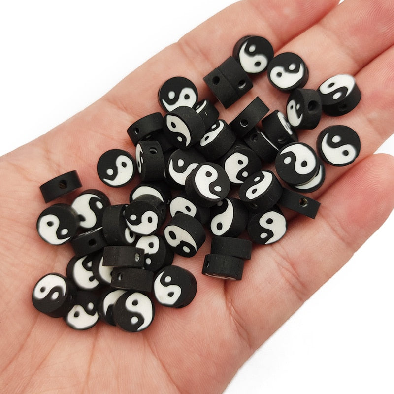 50 Stück gemischte Polymer-Ton-Perlen