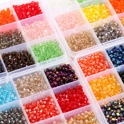 Kit de perles toupies en verre 4 mm, 3000 pièces