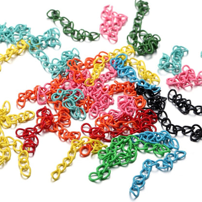 Chaîne d'extension de collier colorée de 5 cm, lot de 30 à 100 pièces