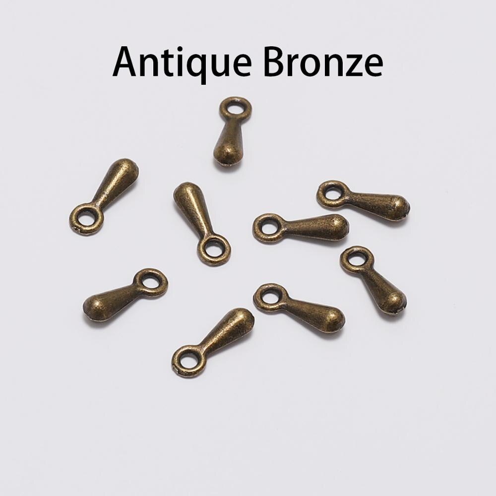 Gold Copper Water Drop End Beads 2x7 3x9mm, 200pcs