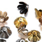Capuchons de perles de fleurs à 6 feuilles en bronze doré, 50 pièces