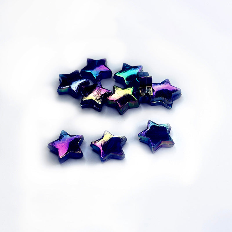 100pcs 11x4mm Rainbow Star Acrylic Beads