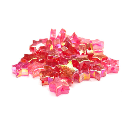 100pcs 11x4mm Rainbow Star Acrylic Beads