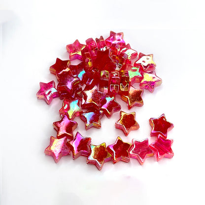 100pcs 11x4mm Rainbow Star Acrylic Beads