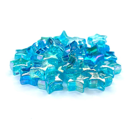 100pcs 11x4mm Rainbow Star Acrylic Beads