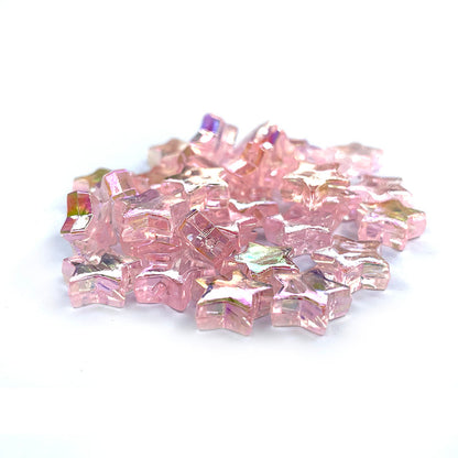 100pcs 11x4mm Rainbow Star Acrylic Beads