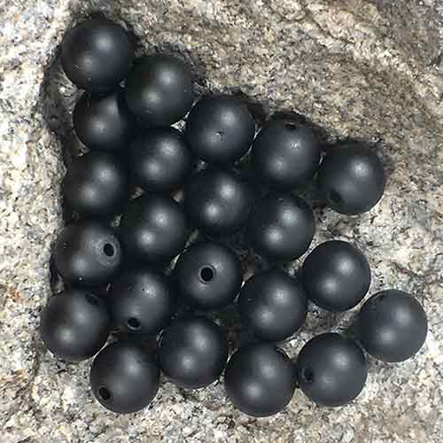 Matte schwarze Achatperlen, rund, 4–12 mm, 5–200 Stück
