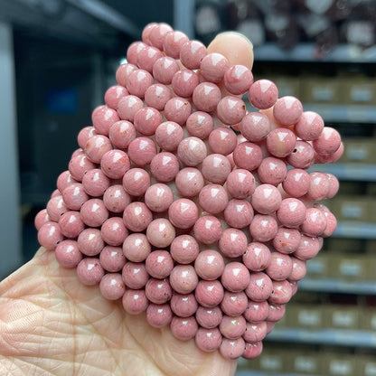 Rhodochrosite Gemstone Stretch Bracelet 4-12mm