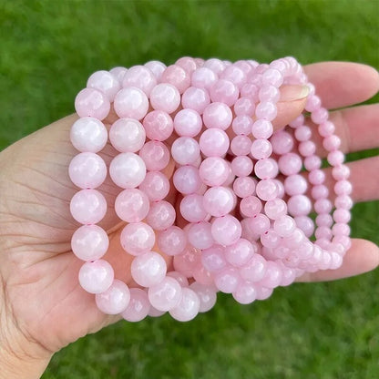 Rose Quartz Gemstone Stretch Bracelet 4-12mm