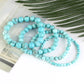 Blue Turquoise Gemstone Stretch Bracelet, 4mm 6-10mm