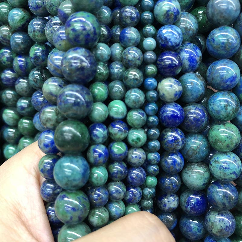 Blue Green Chrysocolla Beads, 4-12mm, 15.5'' strand