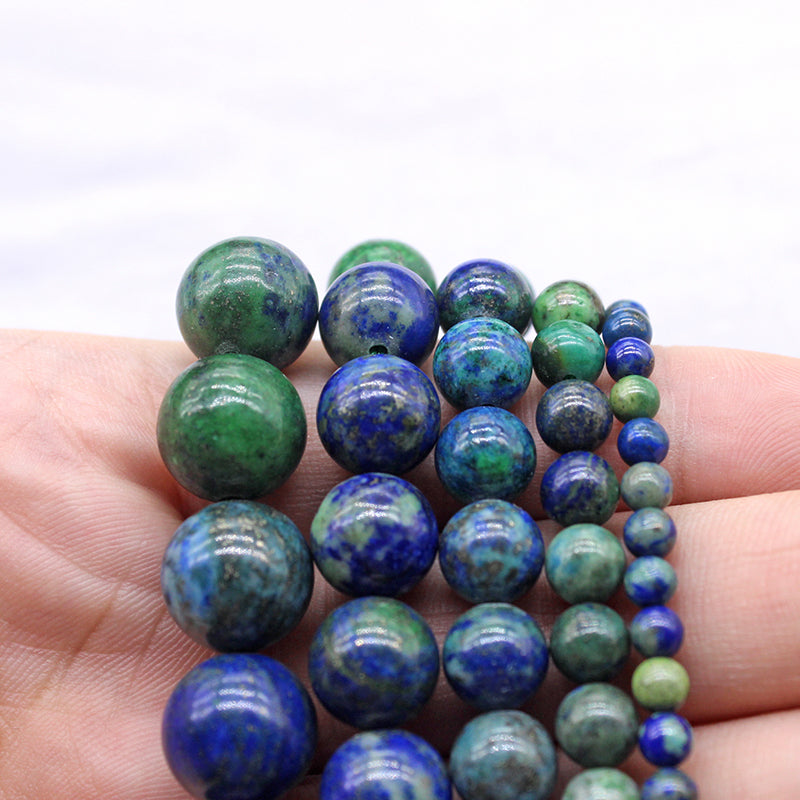 Blue Green Chrysocolla Beads, 4-12mm, 15.5'' strand