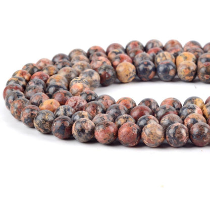 Natural Brown Leopard Skin Jasper Beads, 4-10mm