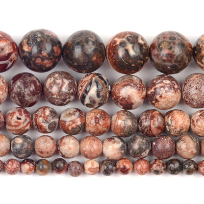 Natural Brown Leopard Skin Jasper Beads, 4-10mm