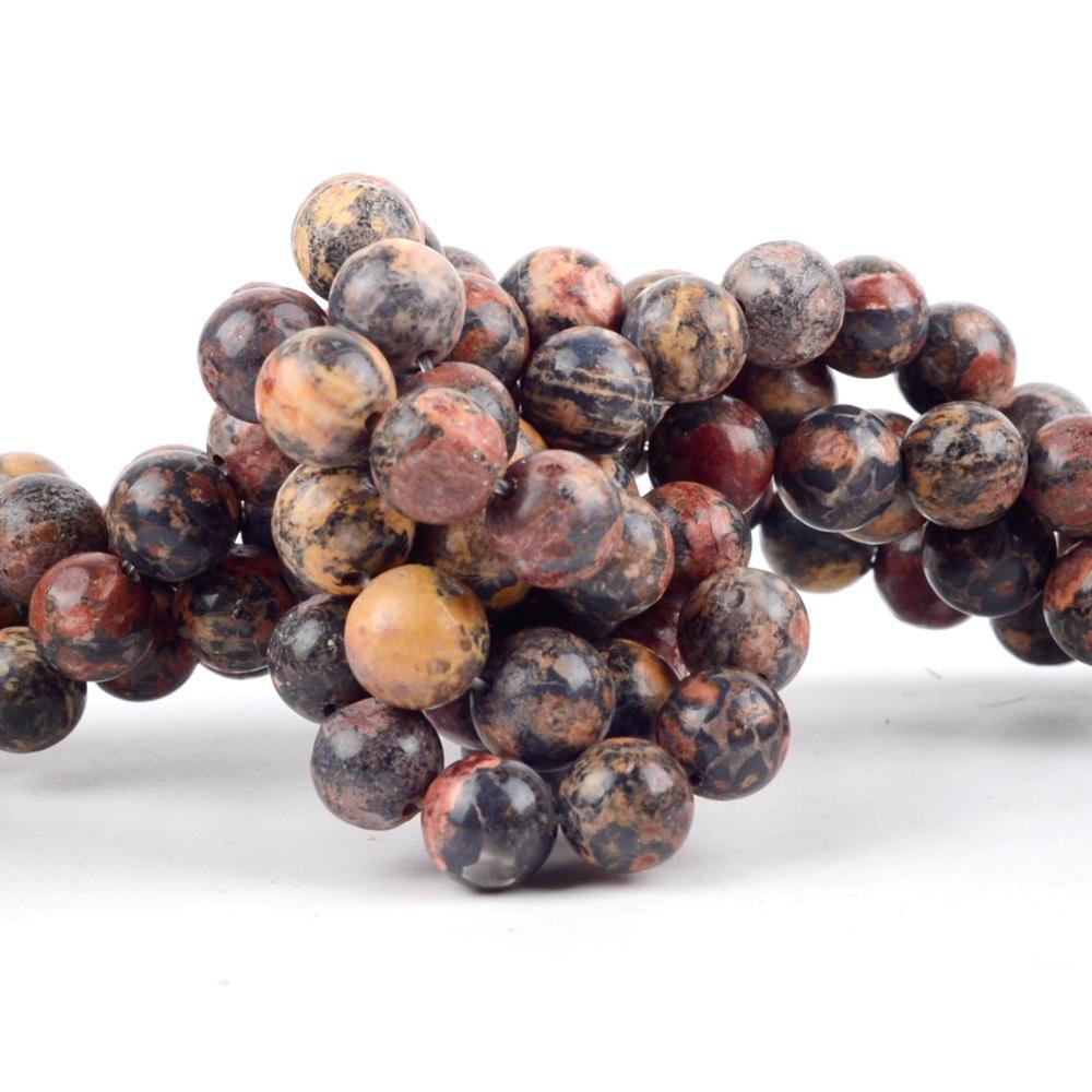 Natural Brown Leopard Skin Jasper Beads, 4-10mm