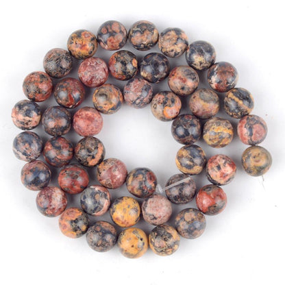 Natural Brown Leopard Skin Jasper Beads, 4-10mm