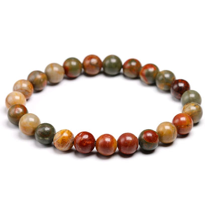 Picasso jasper gemstone stretch bracelet, 6-12mm