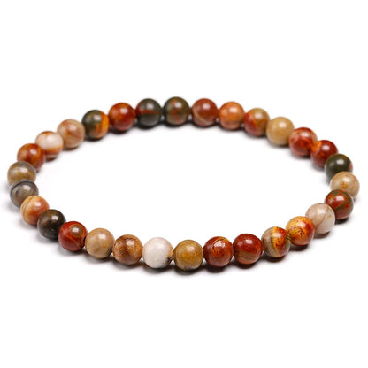 Picasso jasper gemstone stretch bracelet, 6-12mm