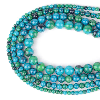 Blue Green Chrysocolla Beads, Synthetic, 4-10mm, 15.5'' strand