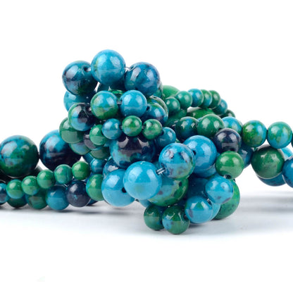 Blue Green Chrysocolla Beads, Synthetic, 4-10mm, 15.5'' strand