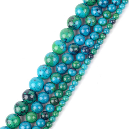 Blue Green Chrysocolla Beads, Synthetic, 4-10mm, 15.5'' strand