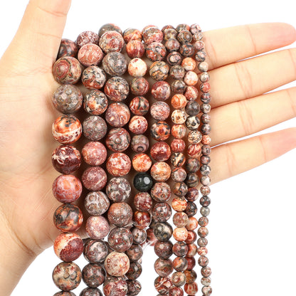 Natural Brown Leopard Skin Jasper Beads, 4-10mm