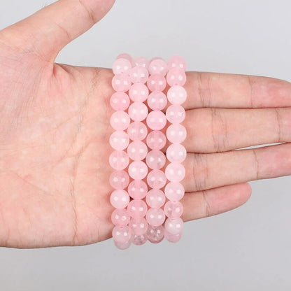 Rose Quartz Gemstone Stretch Bracelet 4-12mm