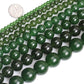 Natürliche dunkelgrüne Jadeperlen, 4–12 mm