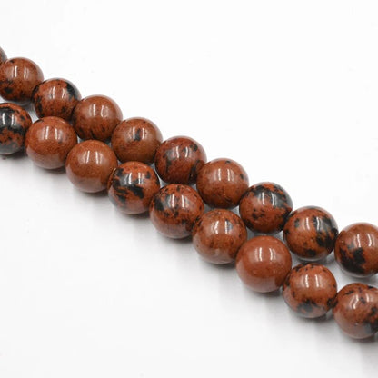 Braune Mahagoni-Obsidianperlen, 4–10 mm