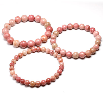 Rhodochrosite Gemstone Stretch Bracelet 4-12mm