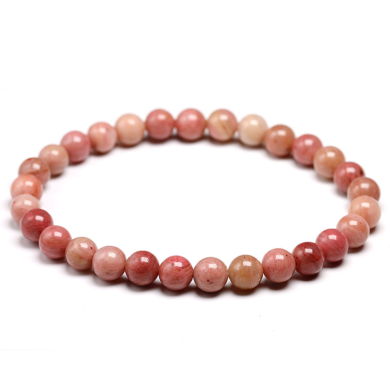 Rhodochrosite Gemstone Stretch Bracelet 4-12mm