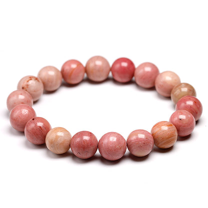 Rhodochrosite Gemstone Stretch Bracelet 4-12mm