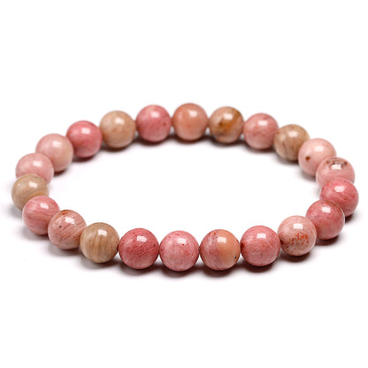 Rhodochrosite Gemstone Stretch Bracelet 4-12mm