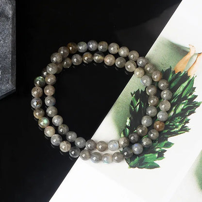 Labradorite Gemstone Stretch Bracelet, 4-12mm