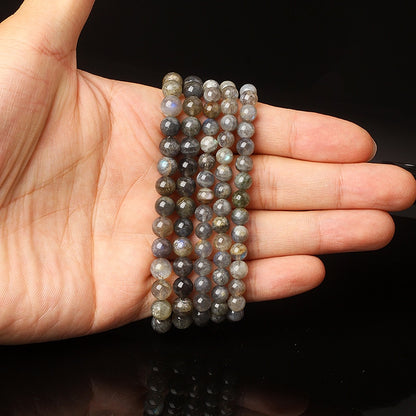 Labradorite Gemstone Stretch Bracelet, 4-12mm