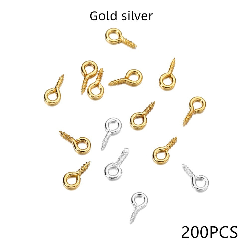 Gold Mini Eye Pins, 100-200pcs 4-10mm