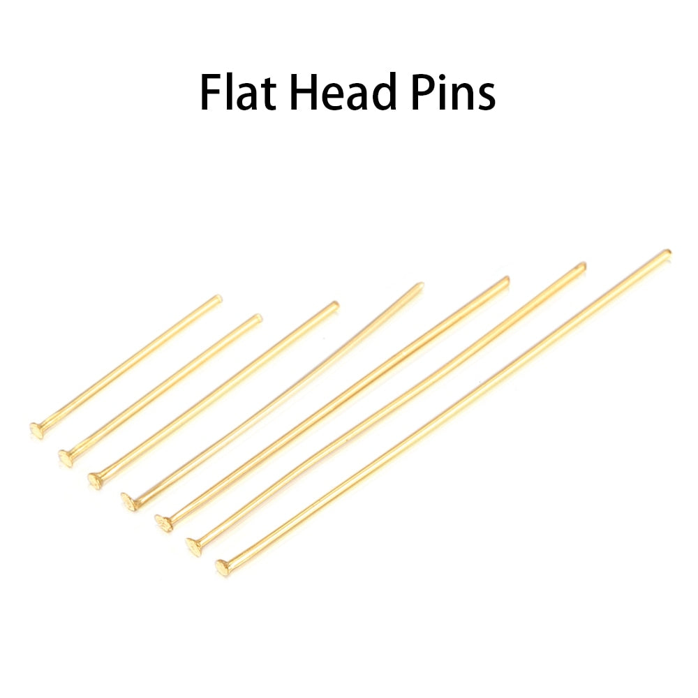 Gold Plated Ball Head Steel Pins, 100pcs
