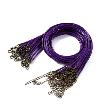 1.5 2mm Leather Adjustable Braided Rope with Lobster Clasp, 10Pcs