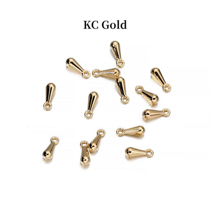 Gold Copper Water Drop End Beads 2x7 3x9mm, 200pcs