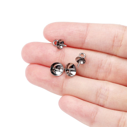 Stainless Steel Tone Screw Eyes, 30pcs