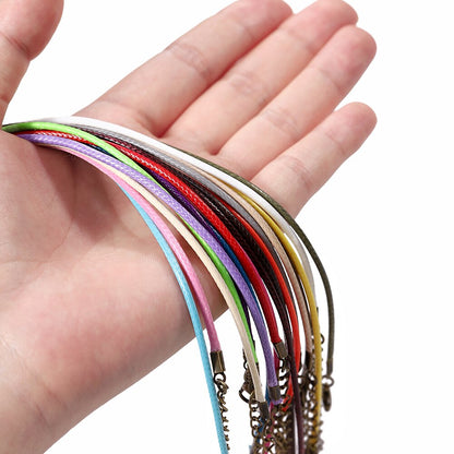 1.5 2mm Leather Adjustable Braided Rope with Lobster Clasp, 10Pcs