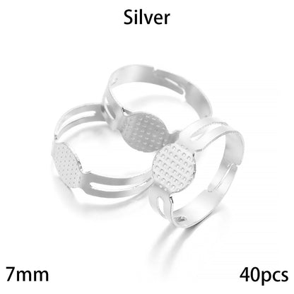 20-40Pcs 7-10mm Metal Adjustable Rings