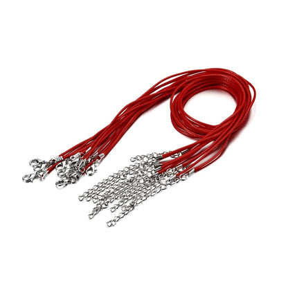 1.5mm Leather Cord, Necklace With Lobster Clasp, 50Pcs