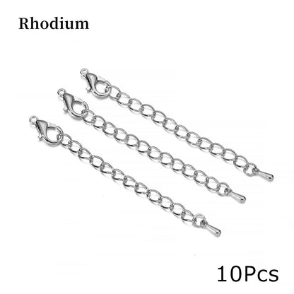 50 70mm Tone Extension Tail Chain Lobster Clasps Connector, 10-20pcs lot