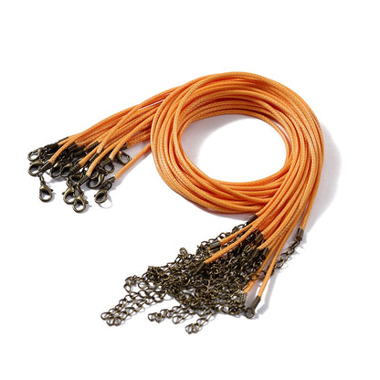 1.5 2mm Leather Adjustable Braided Rope with Lobster Clasp, 10Pcs