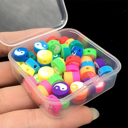 50pcs TAI CHI Pattern Polymer Clay Beads DIY Kit