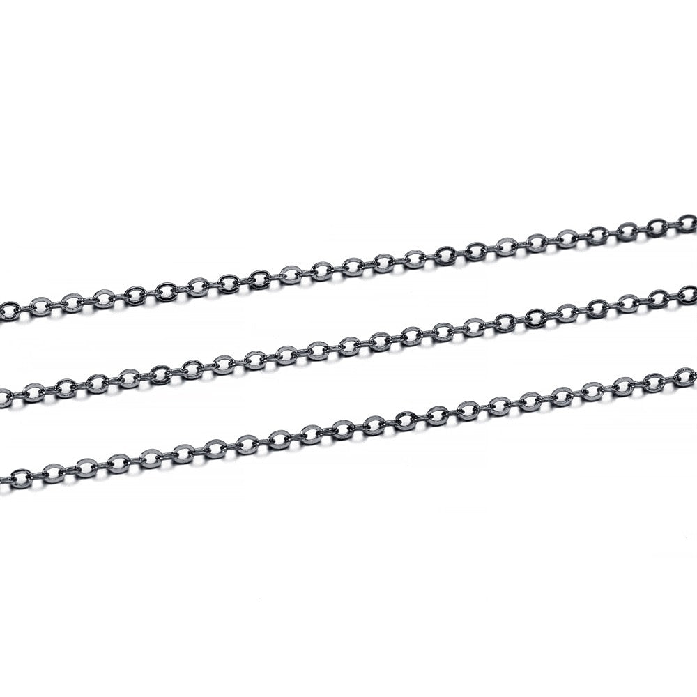Chaîne de collier à maillons ovales de 1,5 à 2 mm, lot de 5 m