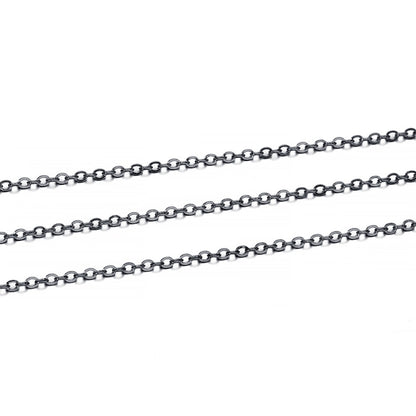 1.5 2mm Oval Link Necklace Chain, 5m lot